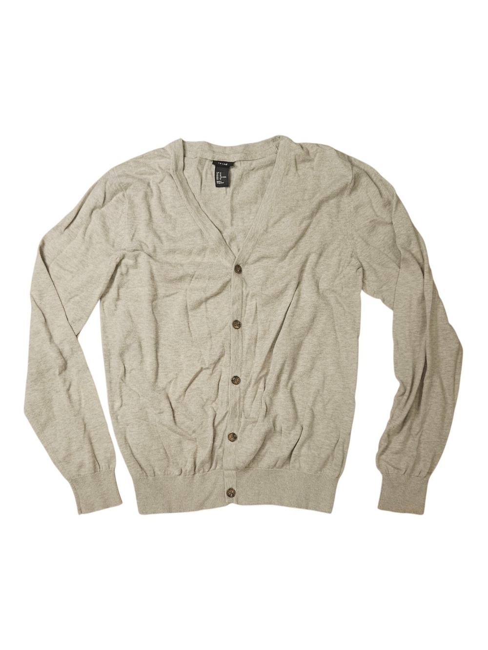 H&M Tan V-Neck Button Cardigan